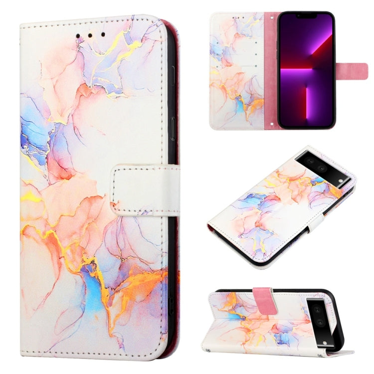 For Google Pixel 7 PT003 Marble Pattern Flip Leather Phone Case