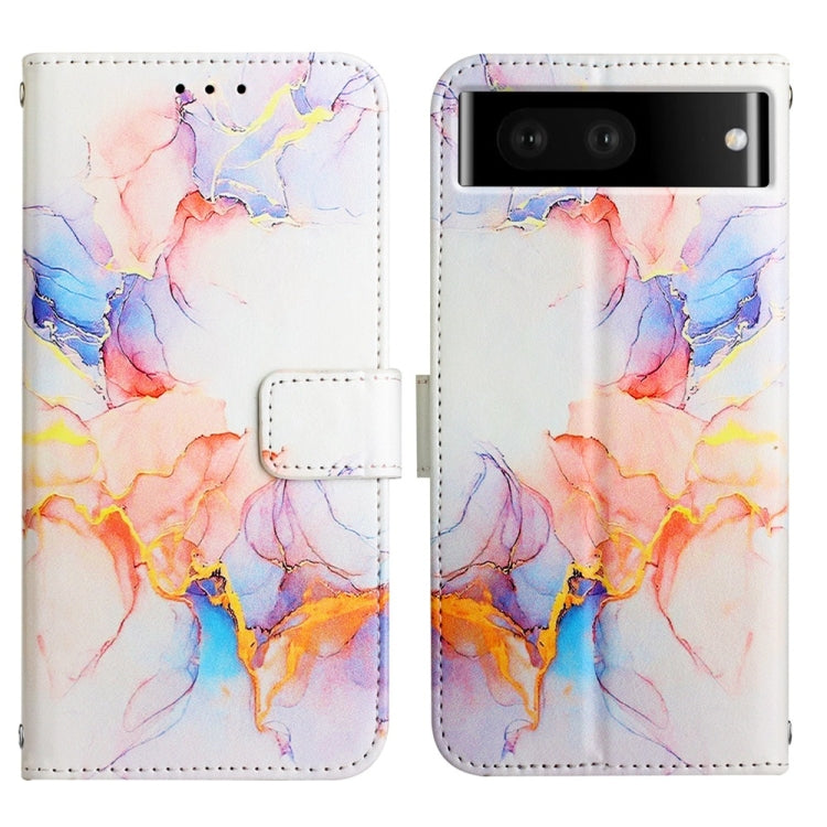 For Google Pixel 7 PT003 Marble Pattern Flip Leather Phone Case
