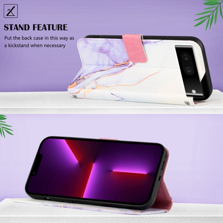 For Google Pixel 7 PT003 Marble Pattern Flip Leather Phone Case