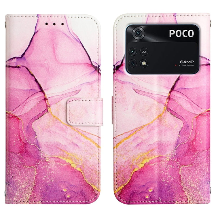 For Xiaomi Poco M4 Pro 4G PT003 Marble Pattern Flip Leather Phone Case