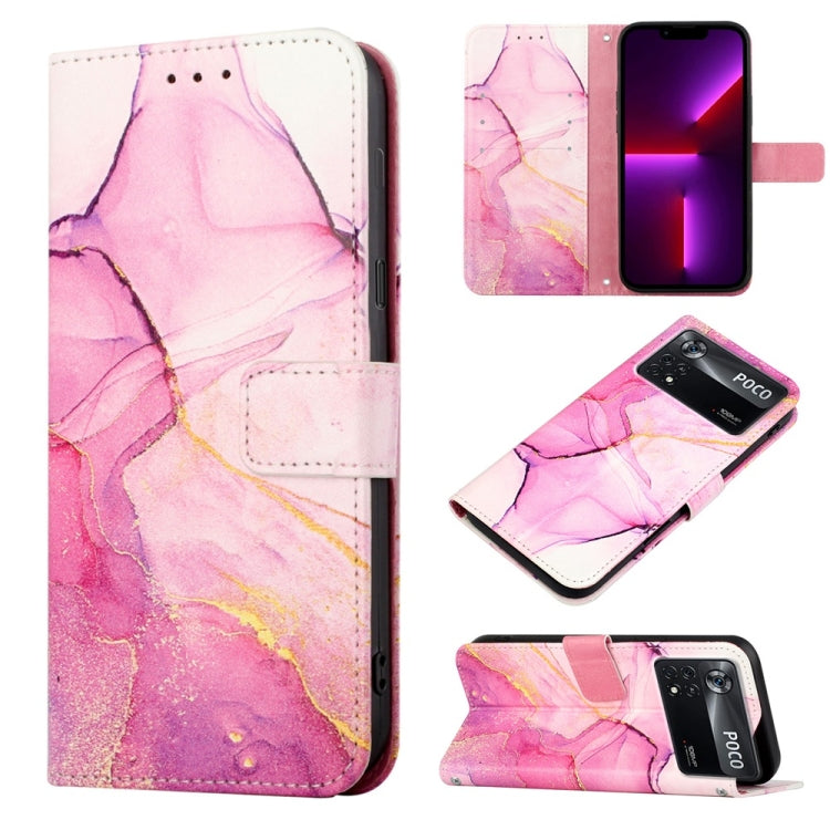 For Xiaomi Poco X4 Pro 5G PT003 Marble Pattern Flip Leather Phone Case