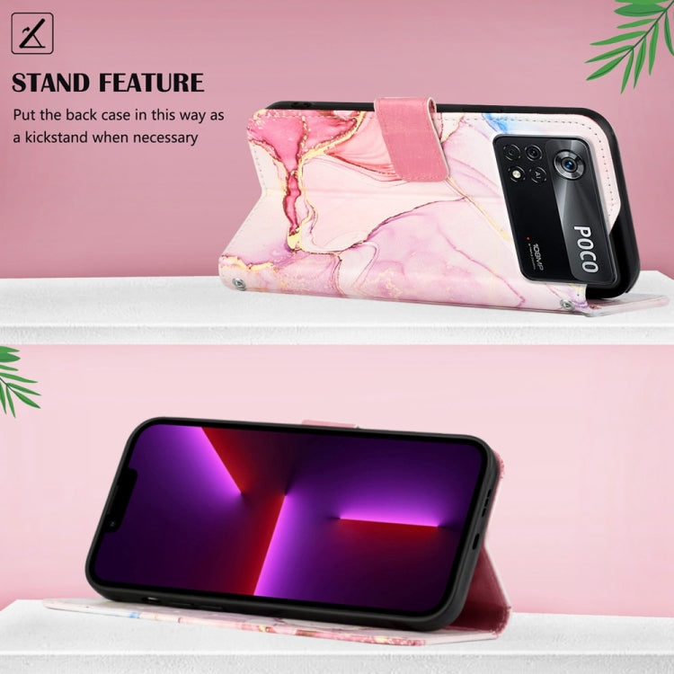 For Xiaomi Poco X4 Pro 5G PT003 Marble Pattern Flip Leather Phone Case