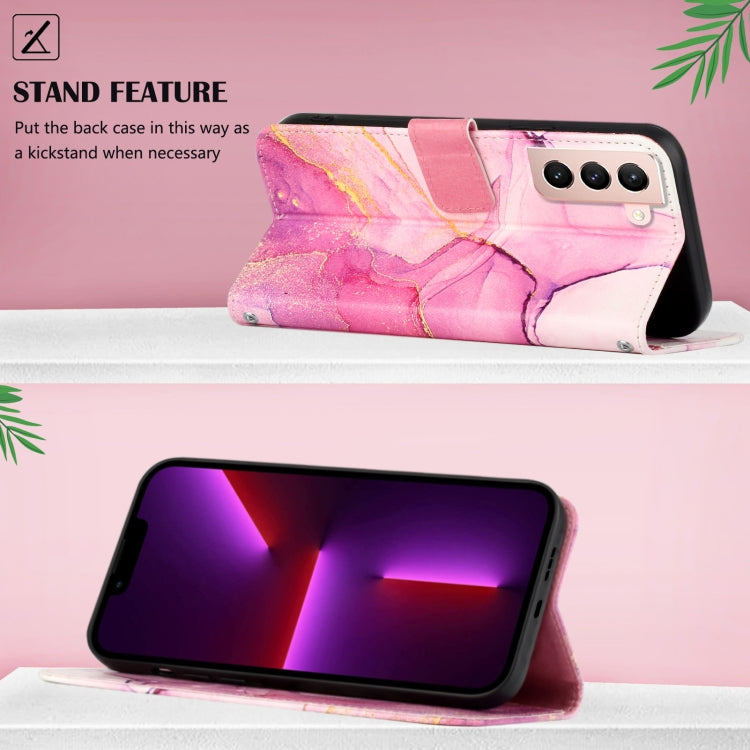 For Samsung Galaxy S21 5G PT003 Marble Pattern Flip Leather Phone Case