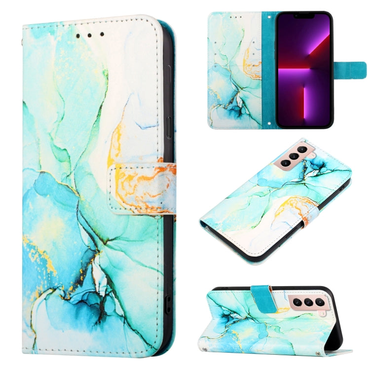 For Samsung Galaxy S21 5G PT003 Marble Pattern Flip Leather Phone Case