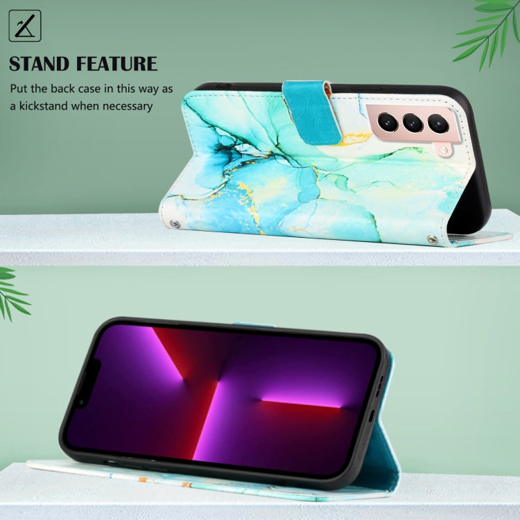 For Samsung Galaxy S21 5G PT003 Marble Pattern Flip Leather Phone Case