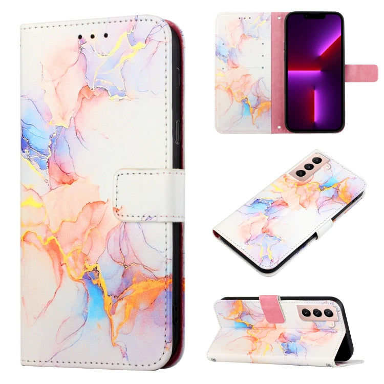For Samsung Galaxy S21 5G PT003 Marble Pattern Flip Leather Phone Case
