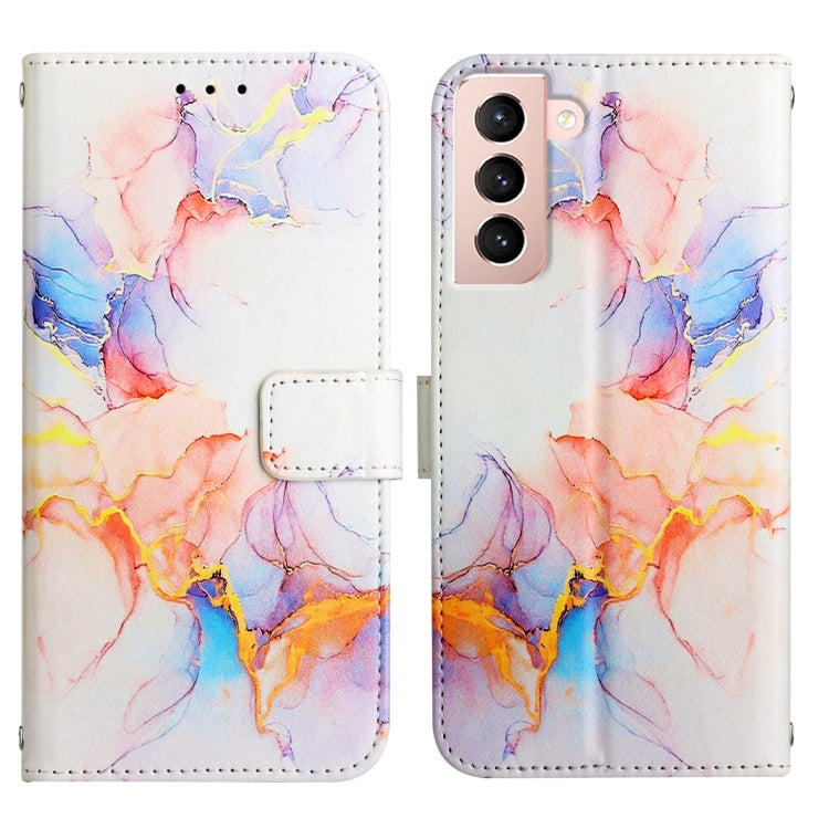 For Samsung Galaxy S21 5G PT003 Marble Pattern Flip Leather Phone Case
