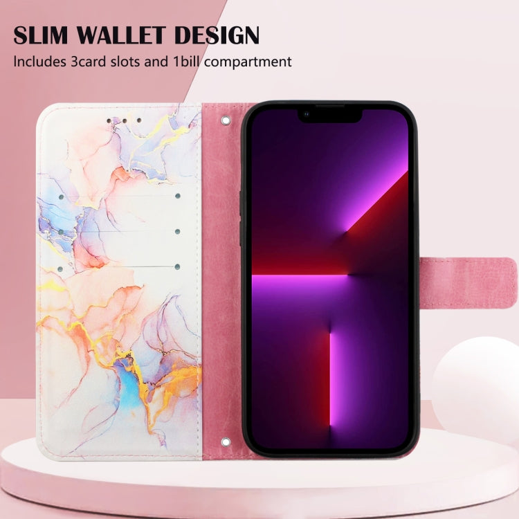 For Samsung Galaxy S21 5G PT003 Marble Pattern Flip Leather Phone Case