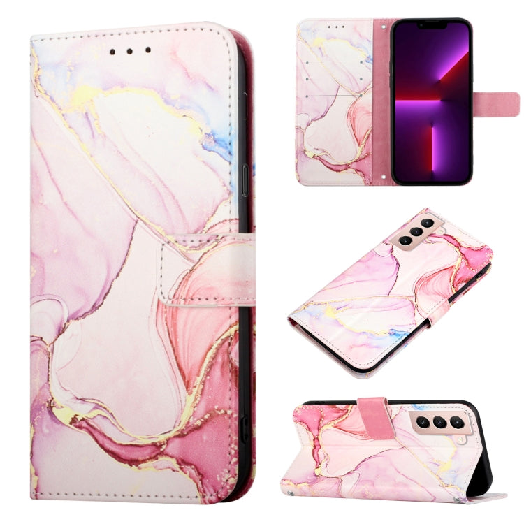 For Samsung Galaxy S21 5G PT003 Marble Pattern Flip Leather Phone Case