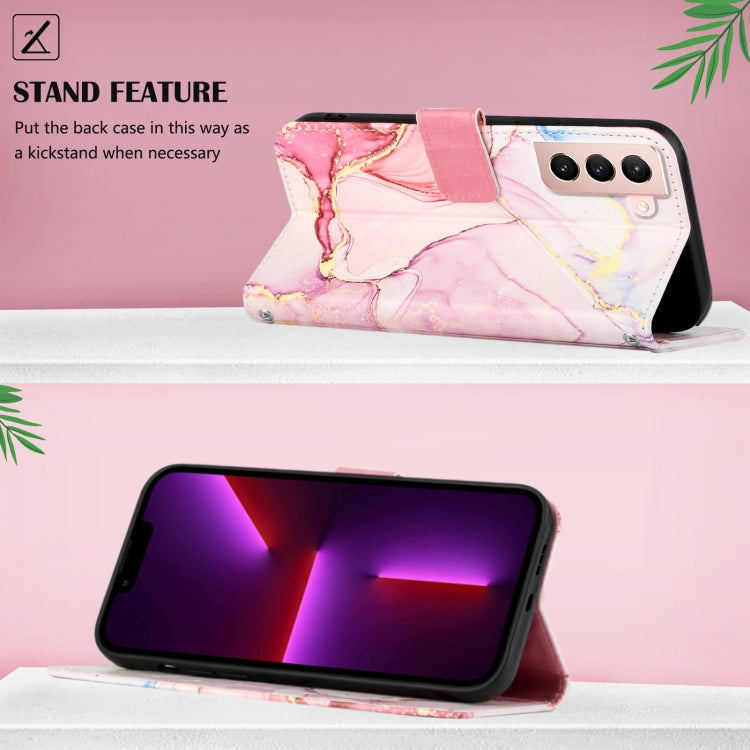 For Samsung Galaxy S21 5G PT003 Marble Pattern Flip Leather Phone Case