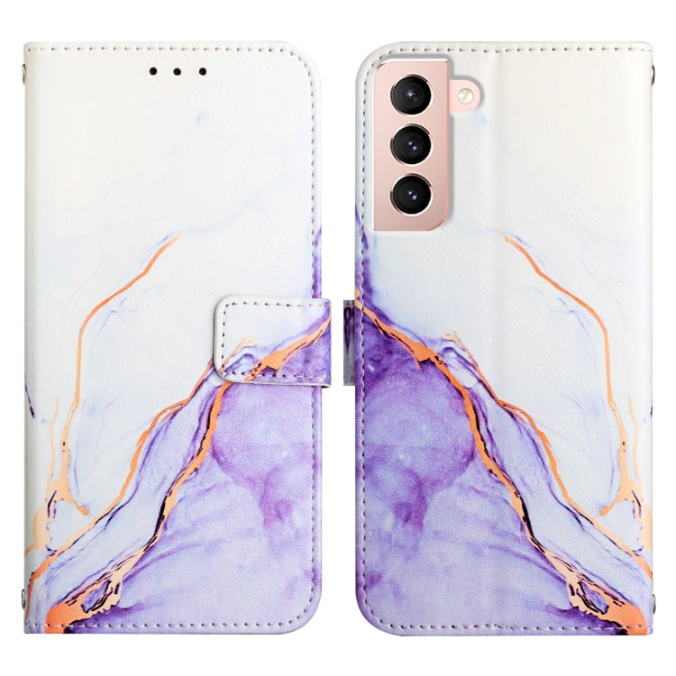For Samsung Galaxy S21 5G PT003 Marble Pattern Flip Leather Phone Case