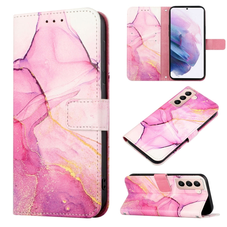 For Samsung Galaxy S21+ 5G PT003 Marble Pattern Flip Leather Phone Case