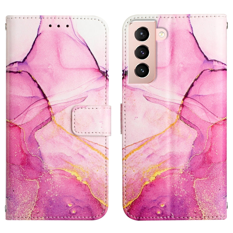 For Samsung Galaxy S21+ 5G PT003 Marble Pattern Flip Leather Phone Case