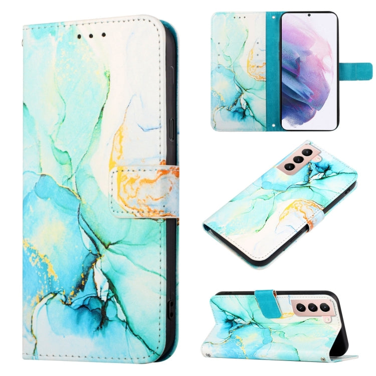 For Samsung Galaxy S21+ 5G PT003 Marble Pattern Flip Leather Phone Case