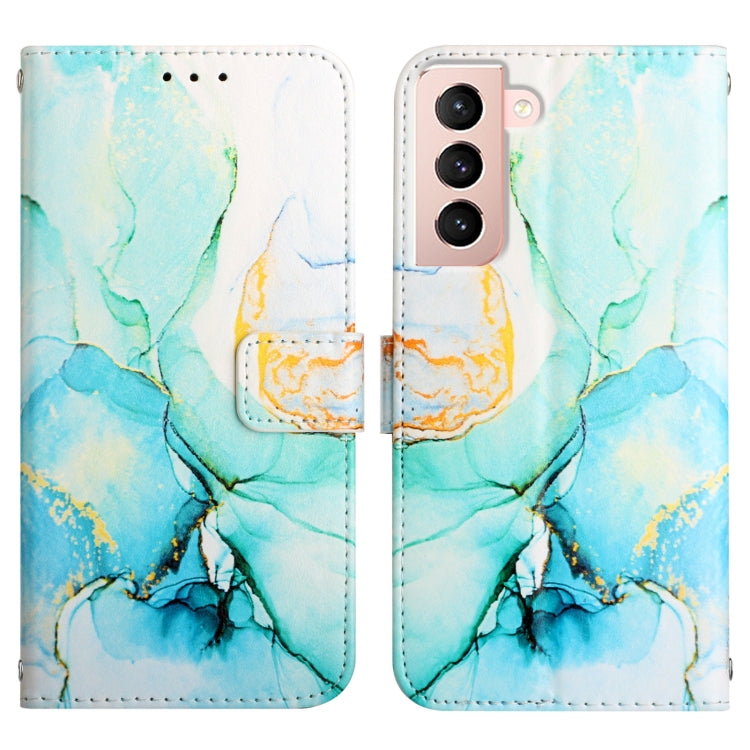 For Samsung Galaxy S21+ 5G PT003 Marble Pattern Flip Leather Phone Case