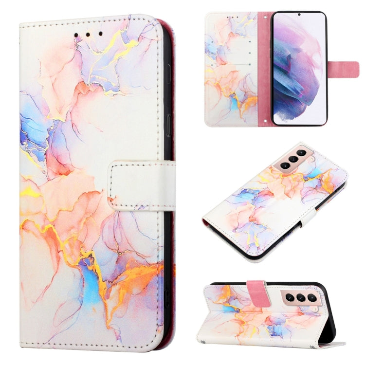 For Samsung Galaxy S21+ 5G PT003 Marble Pattern Flip Leather Phone Case
