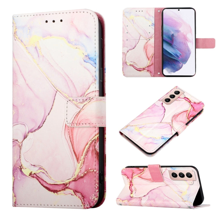 For Samsung Galaxy S21+ 5G PT003 Marble Pattern Flip Leather Phone Case