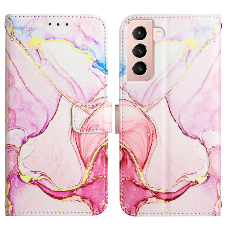 For Samsung Galaxy S21+ 5G PT003 Marble Pattern Flip Leather Phone Case