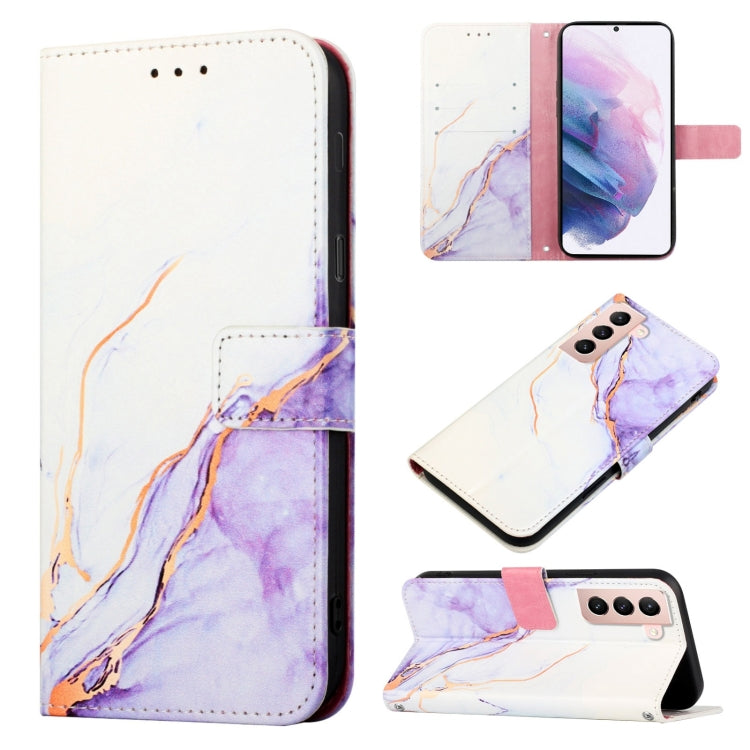For Samsung Galaxy S21+ 5G PT003 Marble Pattern Flip Leather Phone Case