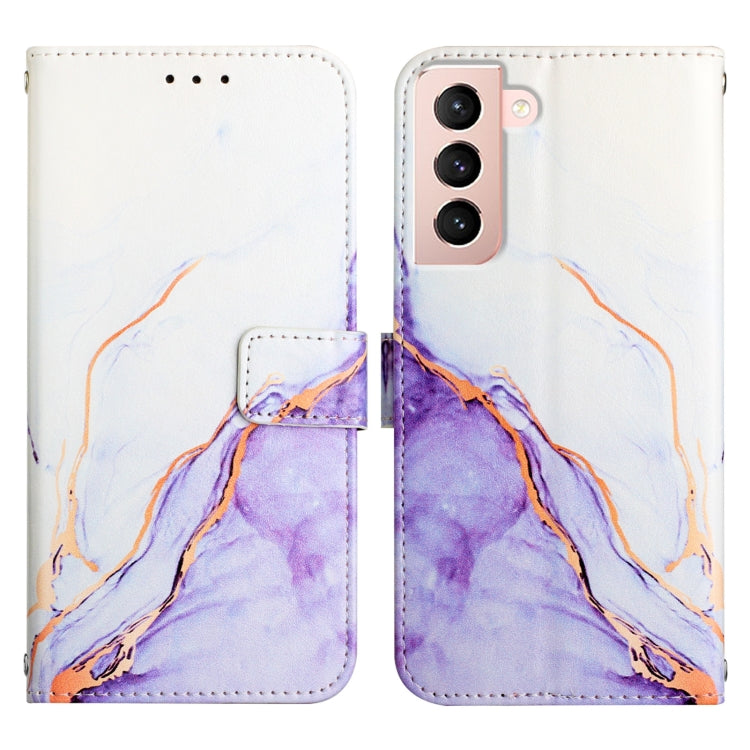 For Samsung Galaxy S21+ 5G PT003 Marble Pattern Flip Leather Phone Case