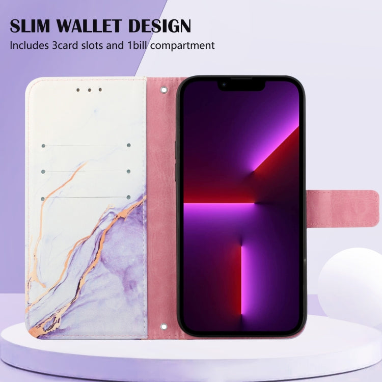 For Samsung Galaxy S21+ 5G PT003 Marble Pattern Flip Leather Phone Case