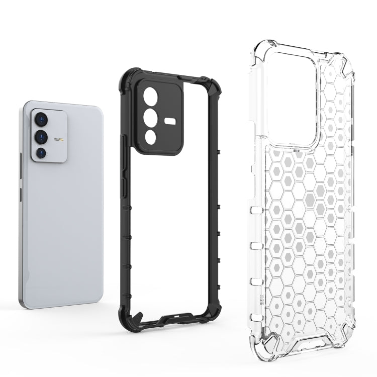 For vivo S12 / V23 5G Shockproof Honeycomb PC + TPU Phone Case