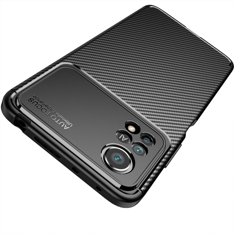 For Xiaomi Poco X4 Pro 5G Precise Hole Carbon Fiber Texture Shockproof TPU Phone Case