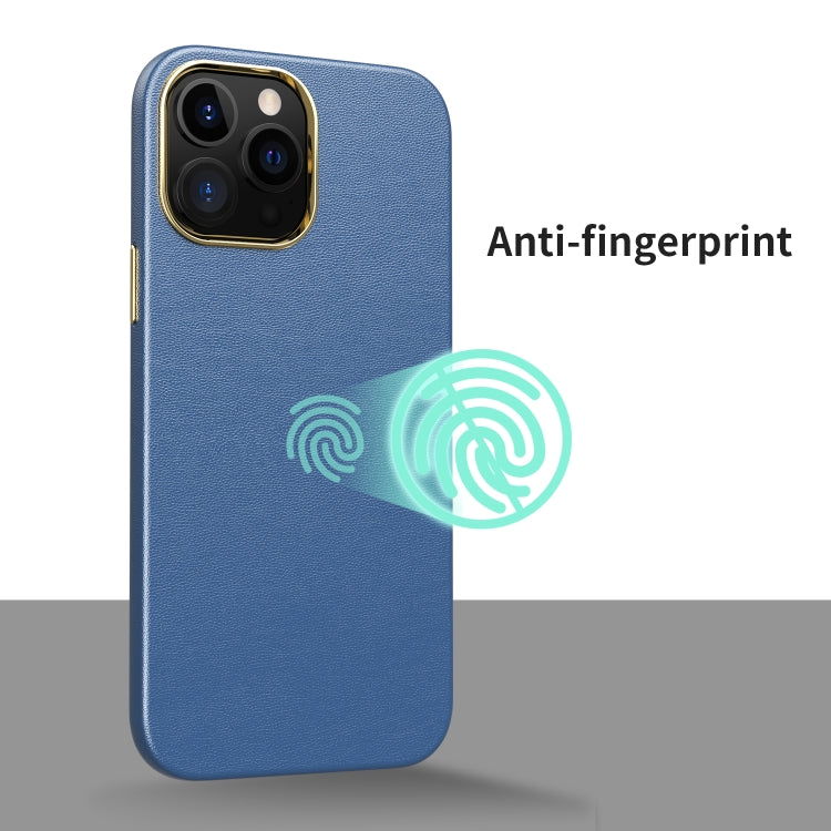 For iPhone 12 Pro Max Electroplating Leather Texture PC + TPU Phone Case