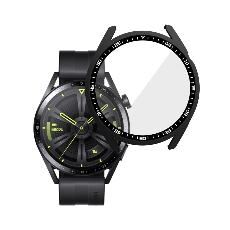 For Huawei Watch GT 3 46mm PC + Tempered Glass Watch Protective Case