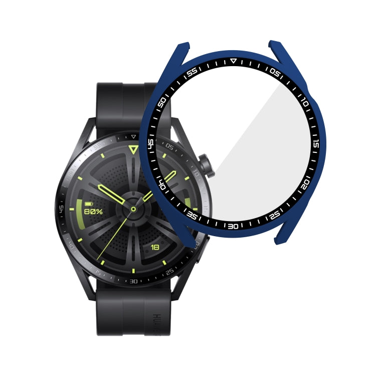 For Huawei Watch GT 3 46mm PC + Tempered Glass Watch Protective Case