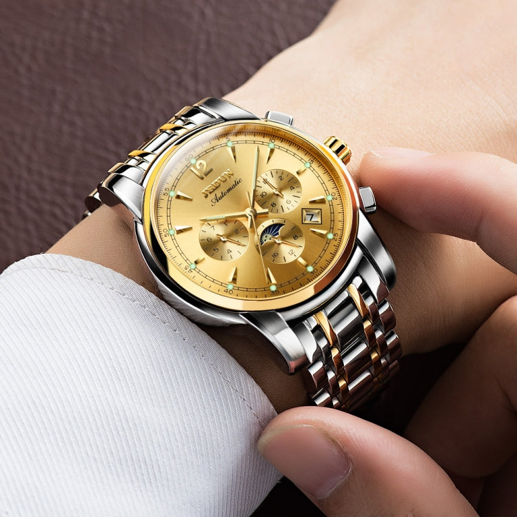 JIN SHI DUN 8750 Men Fashion Waterproof Luminous Mechanical Watch