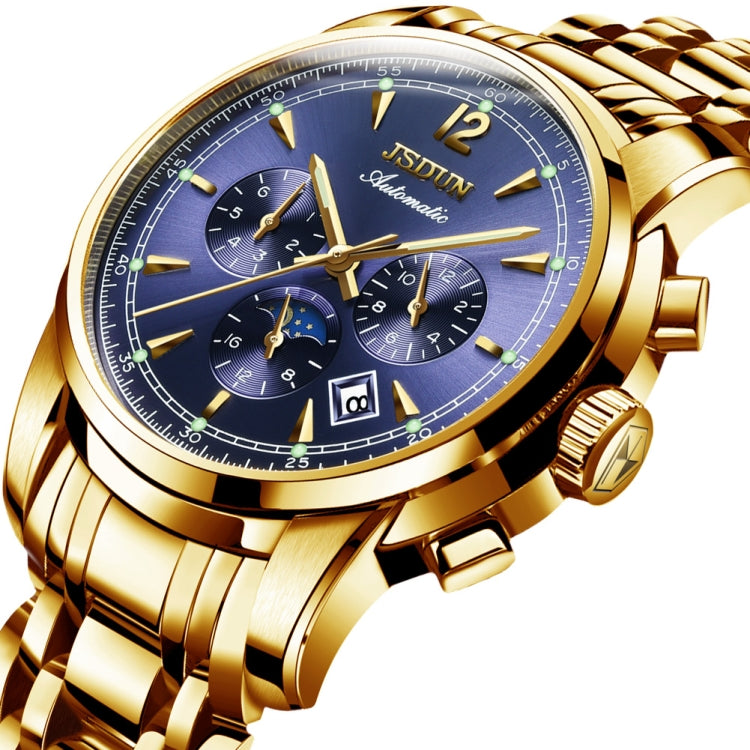 JIN SHI DUN 8750 Men Fashion Waterproof Luminous Mechanical Watch