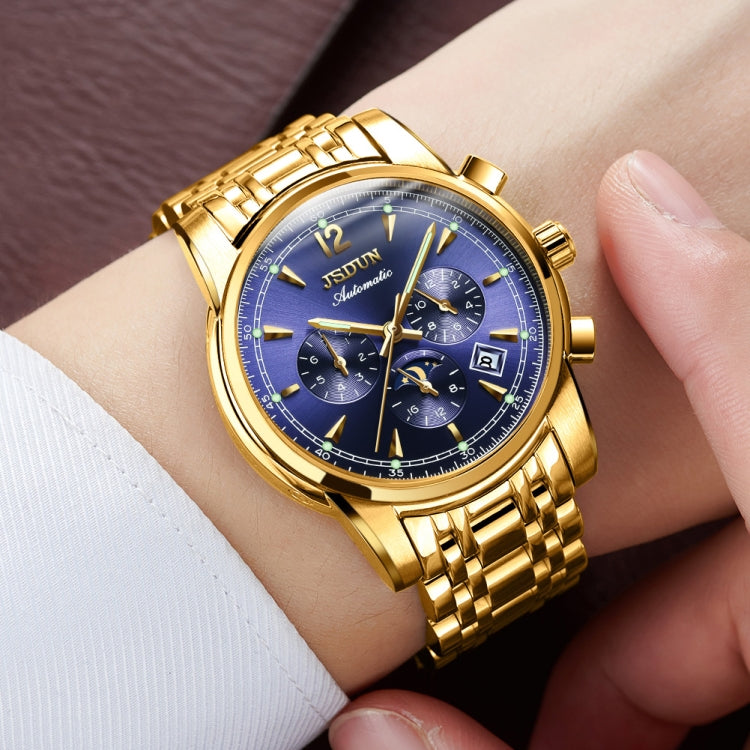 JIN SHI DUN 8750 Men Fashion Waterproof Luminous Mechanical Watch