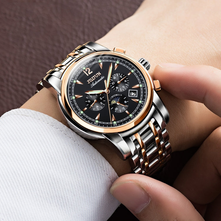 JIN SHI DUN 8750 Men Fashion Waterproof Luminous Mechanical Watch