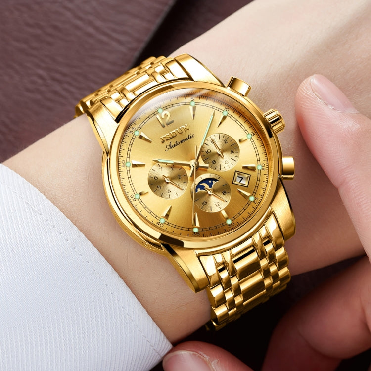 JIN SHI DUN 8750 Men Fashion Waterproof Luminous Mechanical Watch