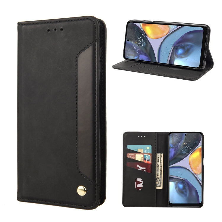 For Motorola Moto G22 Skin Feel Splicing Leather Phone Case