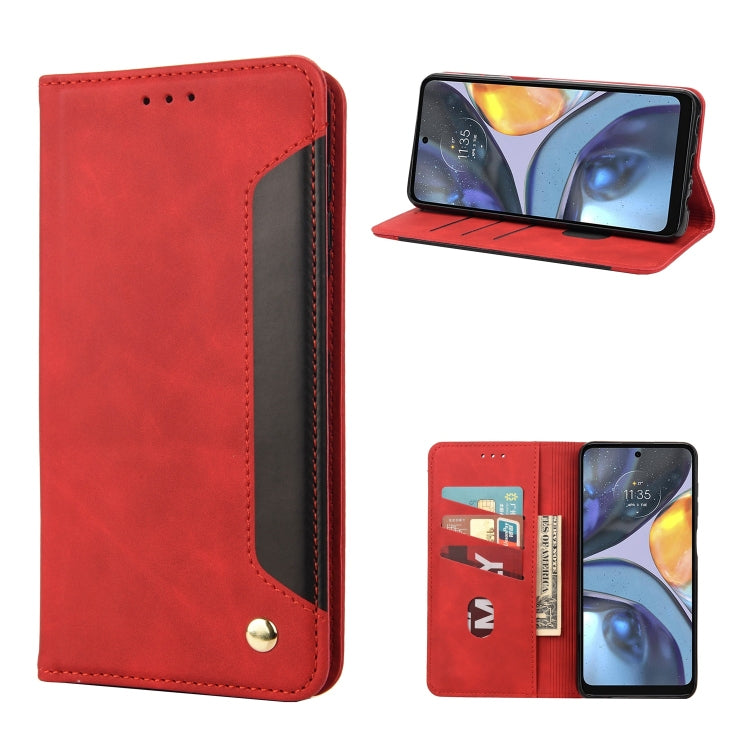 For Motorola Moto G22 Skin Feel Splicing Leather Phone Case