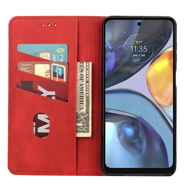For Motorola Moto G22 Skin Feel Splicing Leather Phone Case