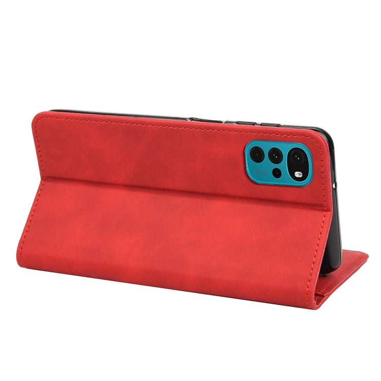 For Motorola Moto G22 Skin Feel Splicing Leather Phone Case