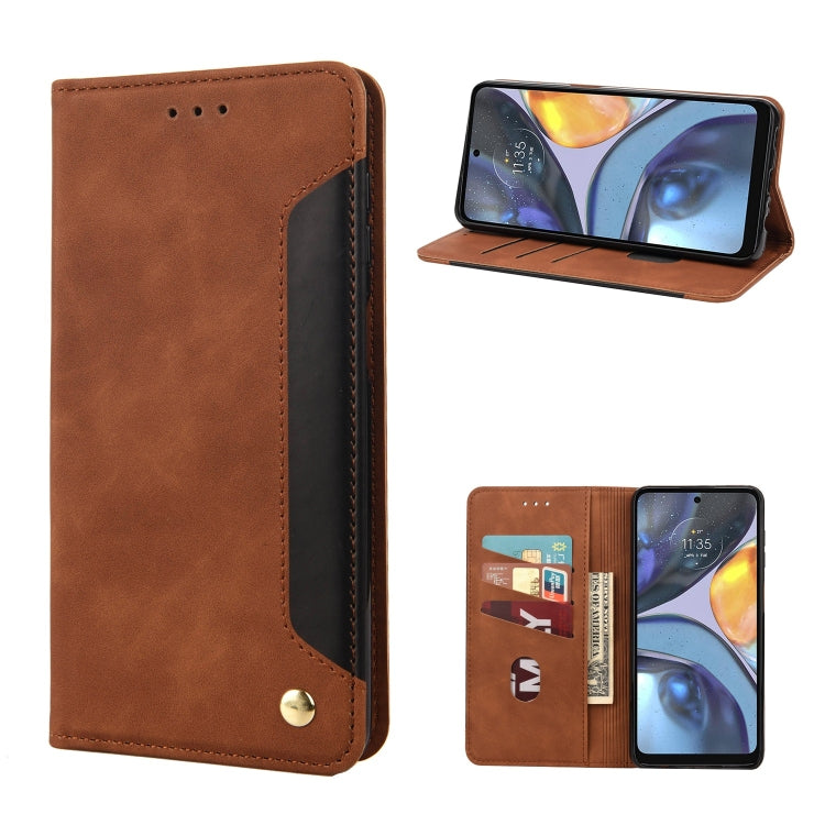For Motorola Moto G22 Skin Feel Splicing Leather Phone Case
