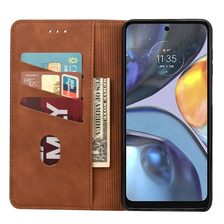 For Motorola Moto G22 Skin Feel Splicing Leather Phone Case