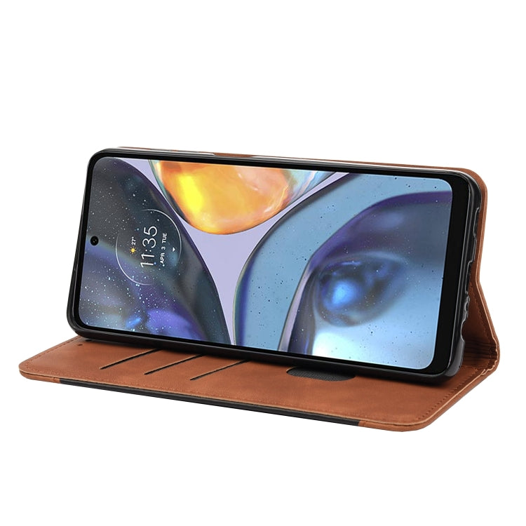 For Motorola Moto G22 Skin Feel Splicing Leather Phone Case