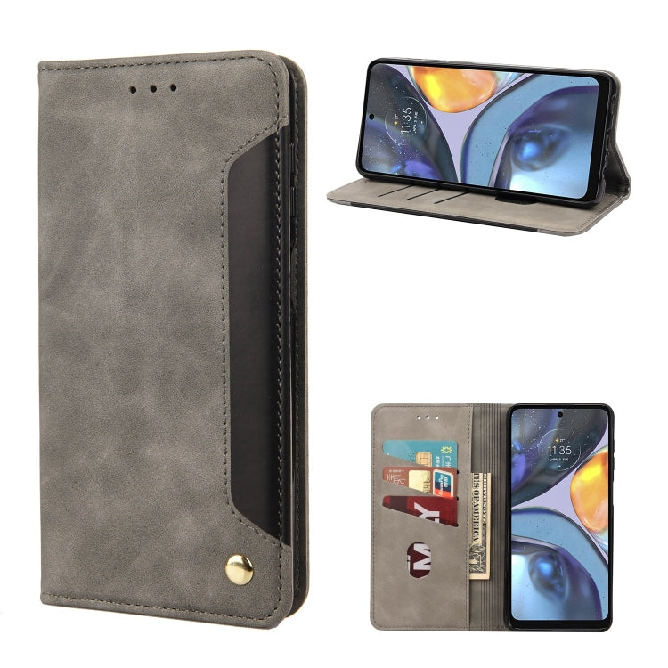 For Motorola Moto G22 Skin Feel Splicing Leather Phone Case
