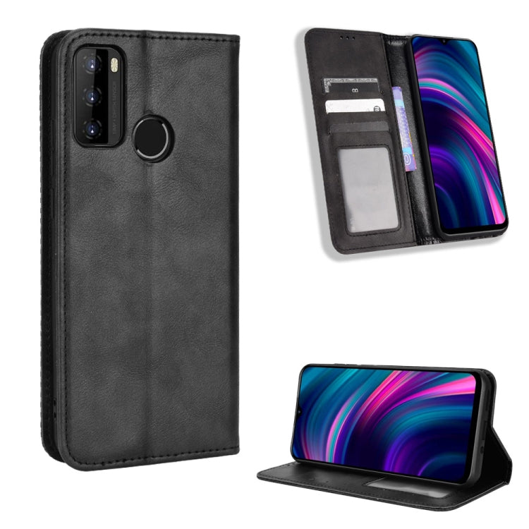 For BLU G51 Plus Magnetic Buckle Retro Texture Leather Phone Case