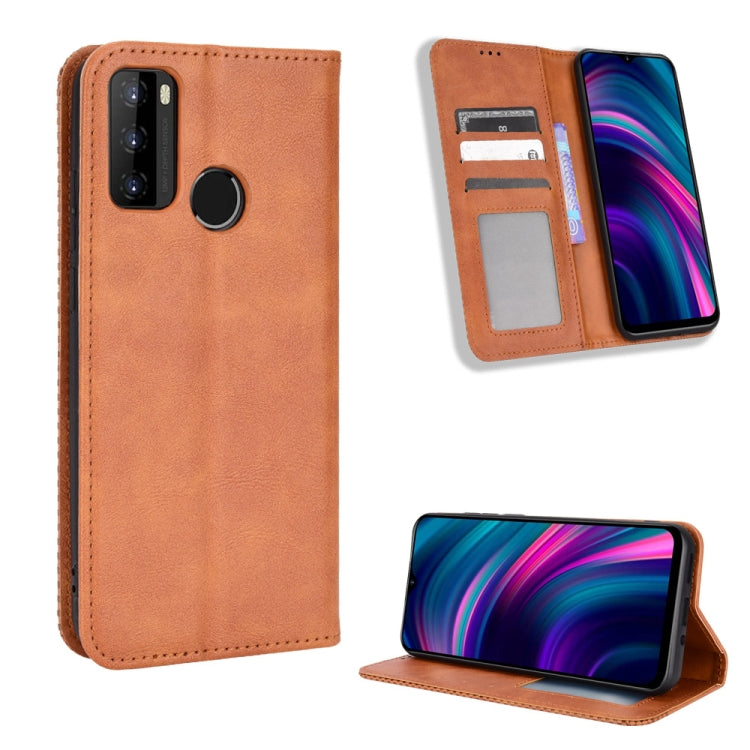 For BLU G51 Plus Magnetic Buckle Retro Texture Leather Phone Case