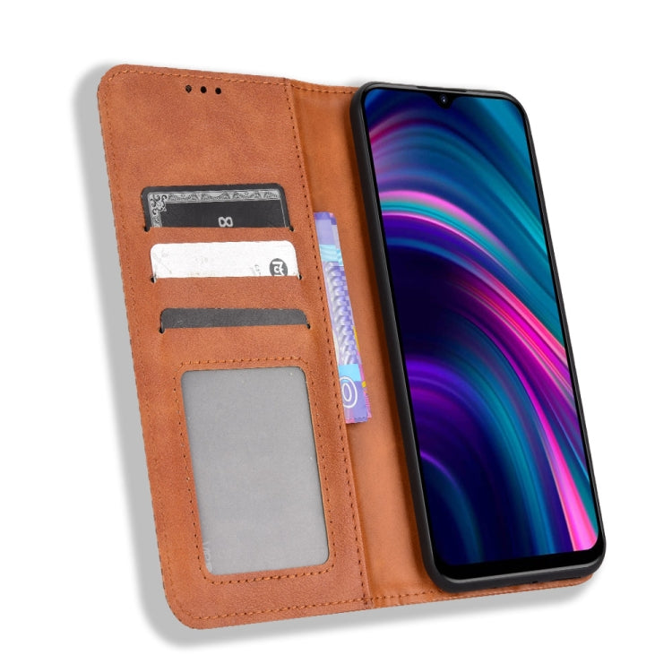 For BLU G51 Plus Magnetic Buckle Retro Texture Leather Phone Case