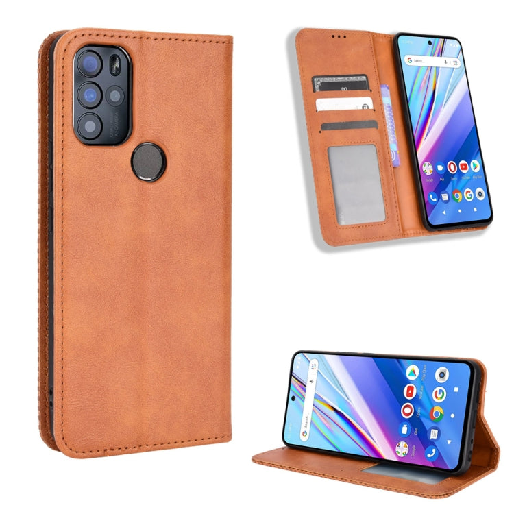For BLU G91 Pro Magnetic Buckle Retro Texture Leather Phone Case