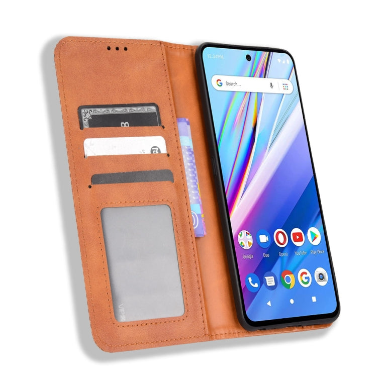 For BLU G91 Pro Magnetic Buckle Retro Texture Leather Phone Case