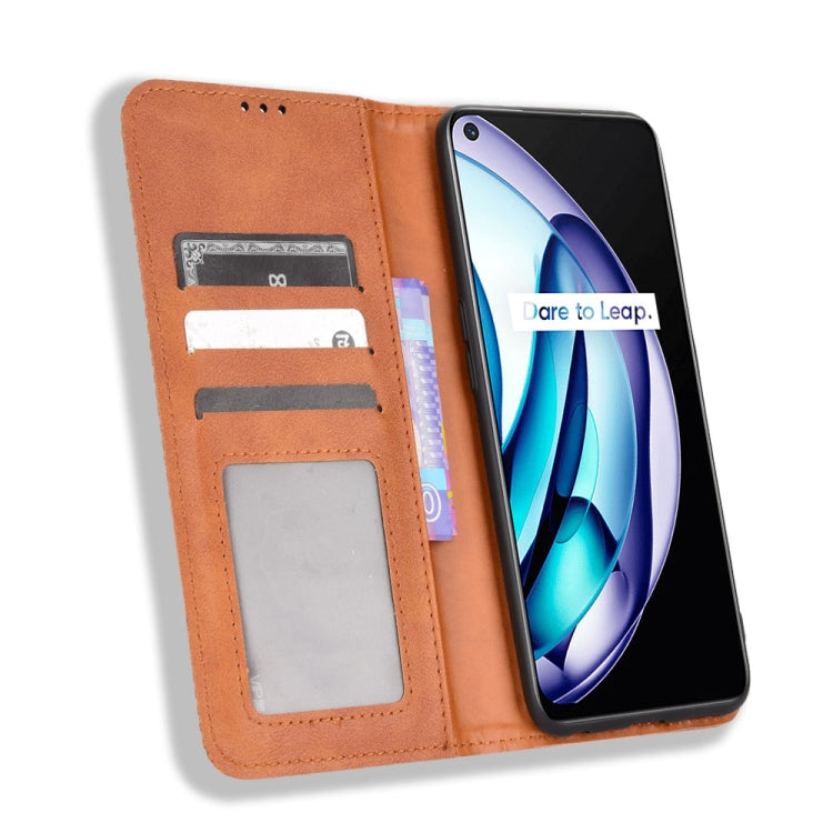 For OPPO Realme Q3T / Q3S Magnetic Buckle Retro Texture Leather Phone Case