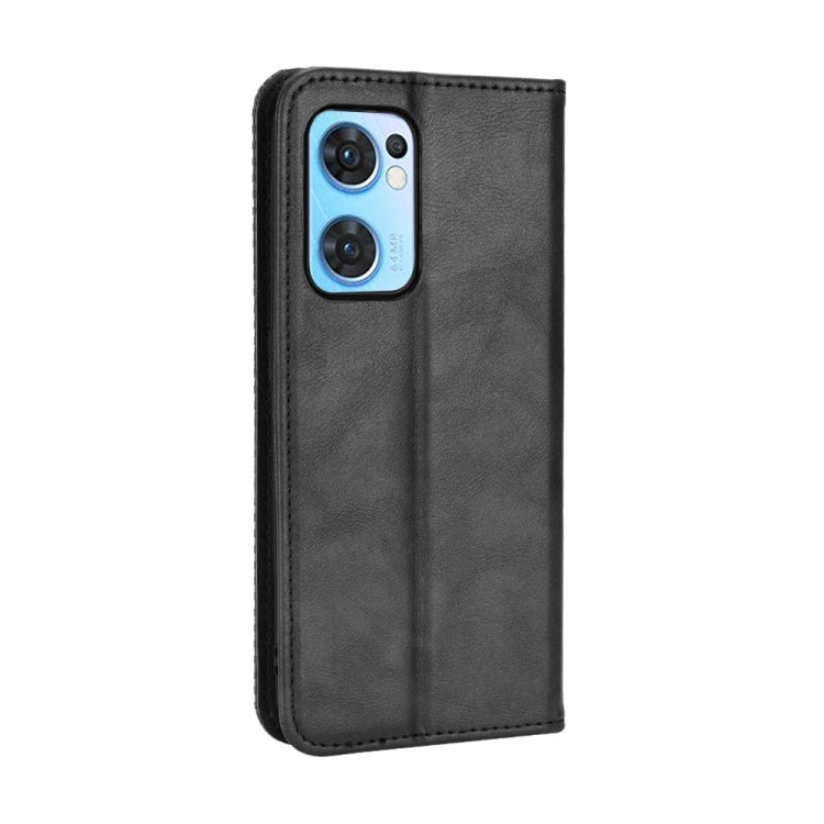 For OPPO Reno7 5G / Find X5 Lite Magnetic Buckle Retro Texture Leather Phone Case